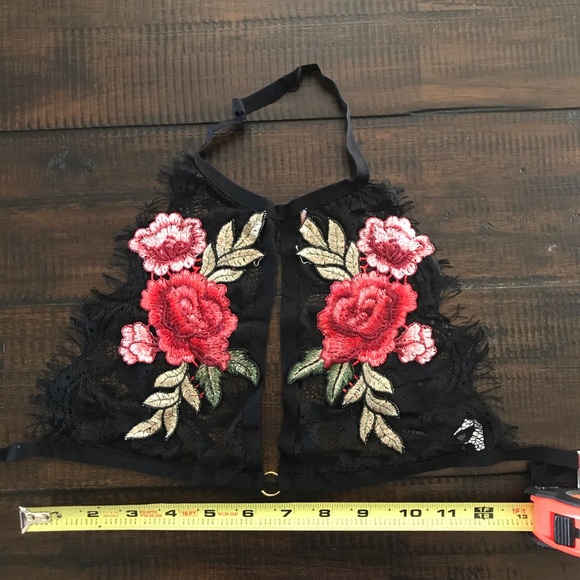 NEW Sexy Lace Rose Embroidered Bra Bralette Top - Picture 3 of 6